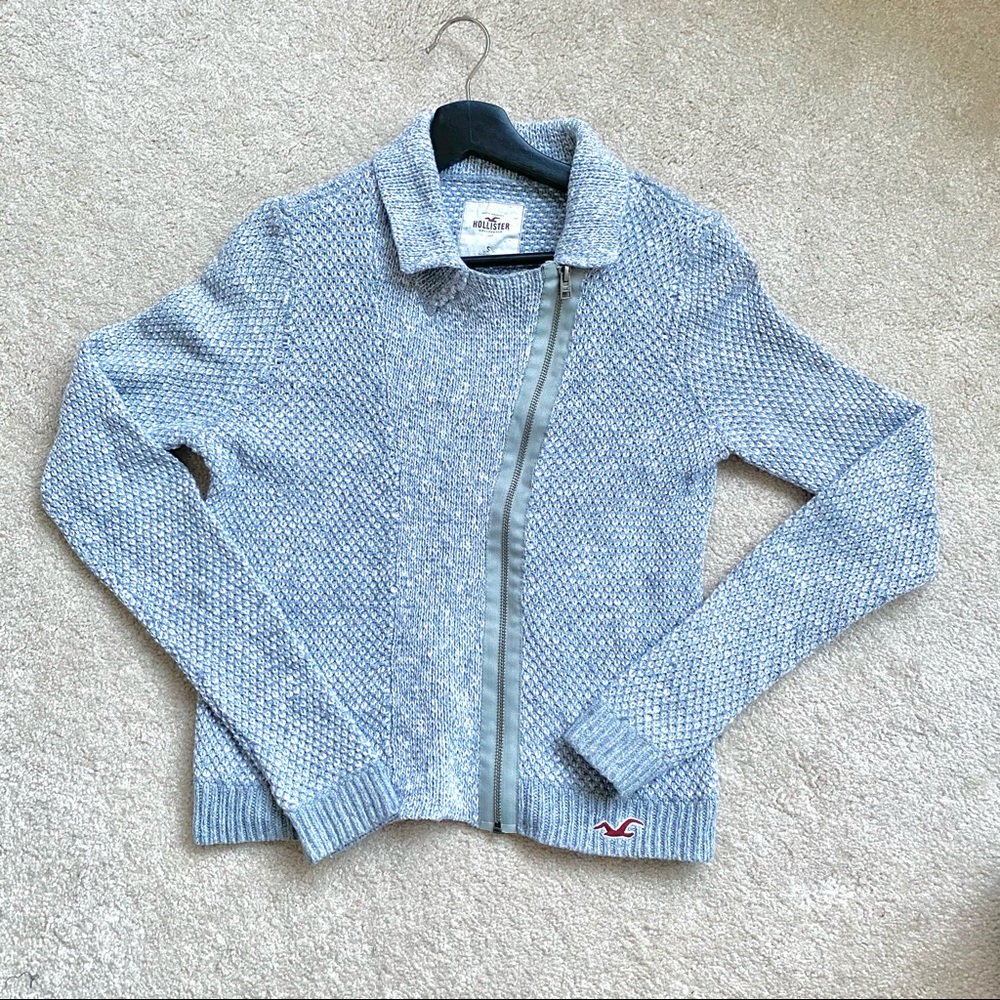 Gray and White sweater blazer
